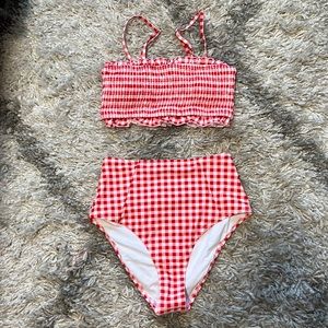 NWT Gingham Print two-piece bathing suit